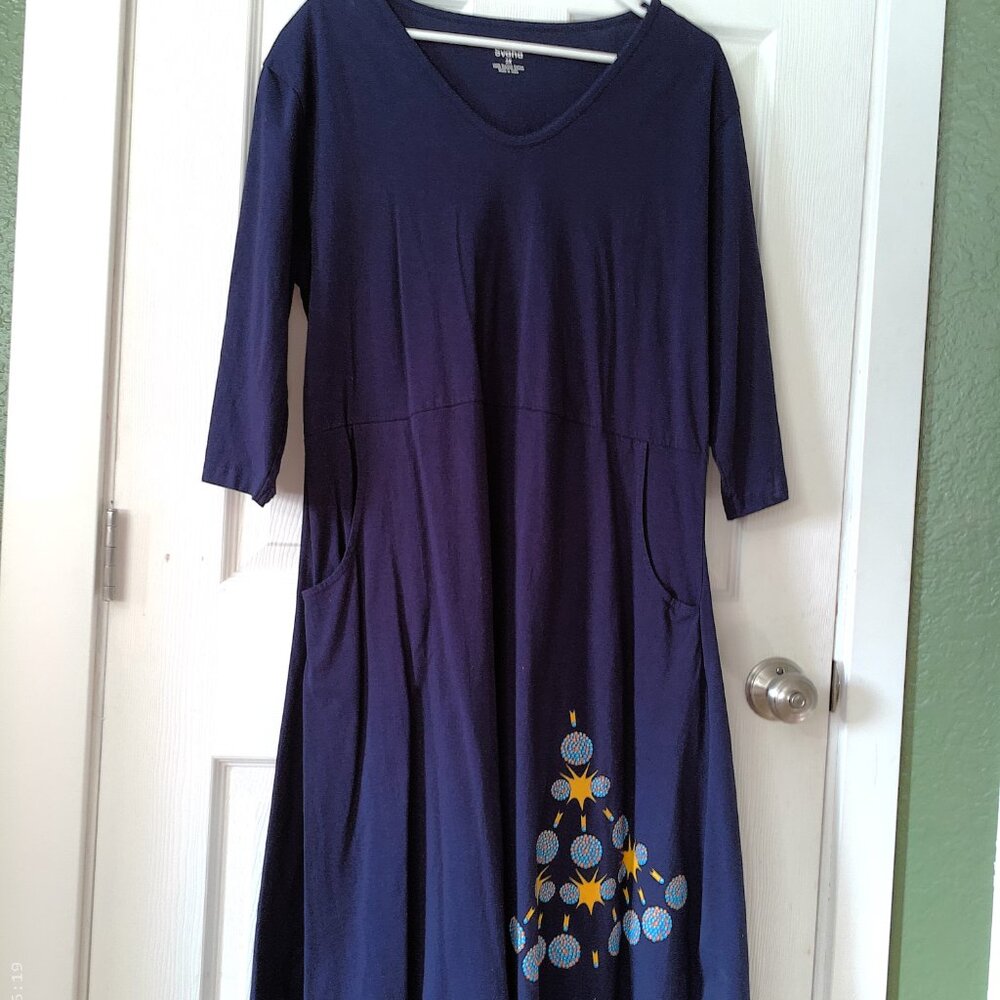 Svaha Navy Midi Dress with Nuclear Fission - Picture 5 of 14
